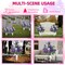 Set of 2 Artificial Cemetery Flowers with Vases & Ground Spikes - 18" Purple Silk Rose Memorial Bouquets - UV Resistant Weatherproof Grave Decorations for Outdoor Headstone Tributes